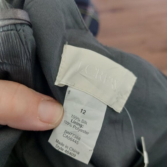 J. Crew Gray Silk Special Occasion Strappless Dress Size 12 - Picture 8 of 8